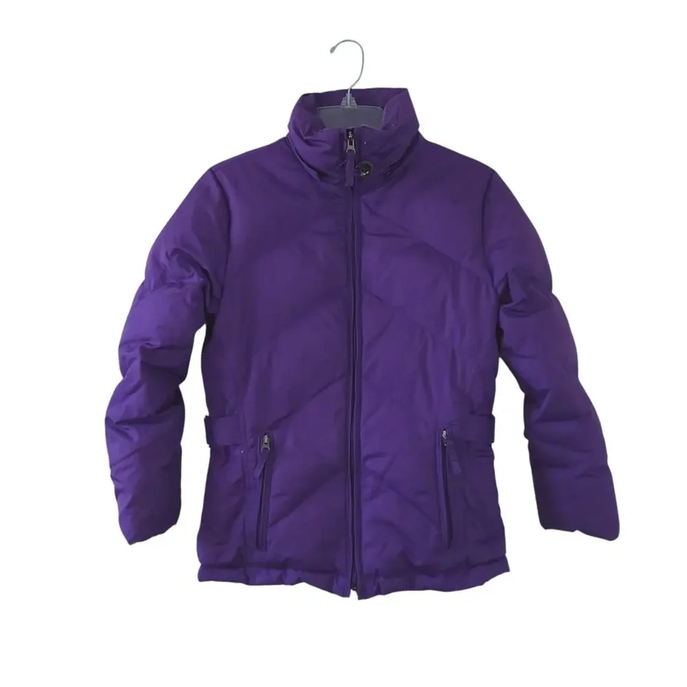 Jonathon Stone Girls Purple Puffer Jacket Medium 10/12 Winter Jacket Zip Up